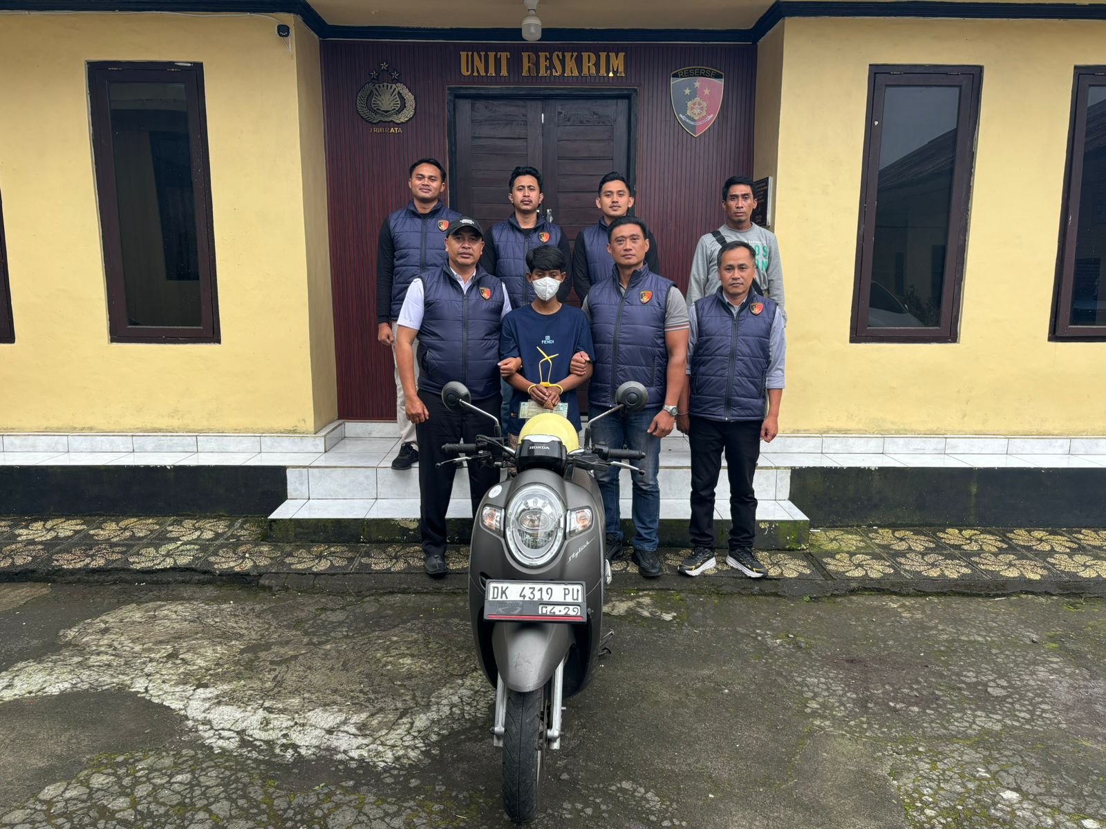 TEAM OPSNAL UNIT RESKRIM POLSEK KINTAMANI UNGKAP KASUS CURANMOR, PELAKU DITANGKAP DI BANYUWANGI