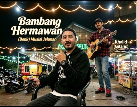 BAMBANG HERMAWAN, MUSISI JALANAN NAIK DAUN, HIBUR PENGUNJUNG AGAM DELTA CAFFE DELI TUA