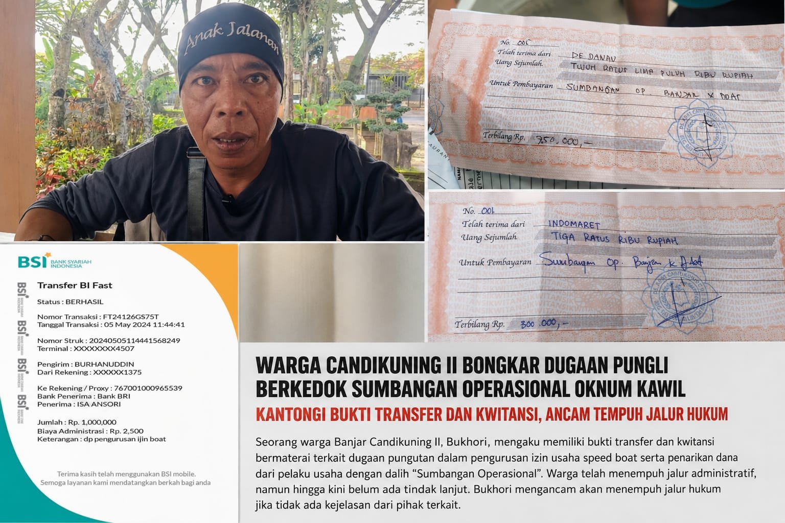 Dengan Alasan Sumbangan Operasional, Oknum Kawil Diduga Lakukan Pungli; Warga Candikuning II Siap Tempuh Jalur Hukum