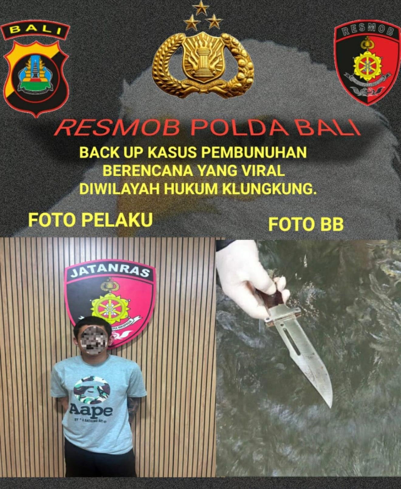 Dukungan Resmob Polda Bali, Polres Klungkung Ungkap Kasus Pembunuhan Berencana dalam Waktu 14 Hari