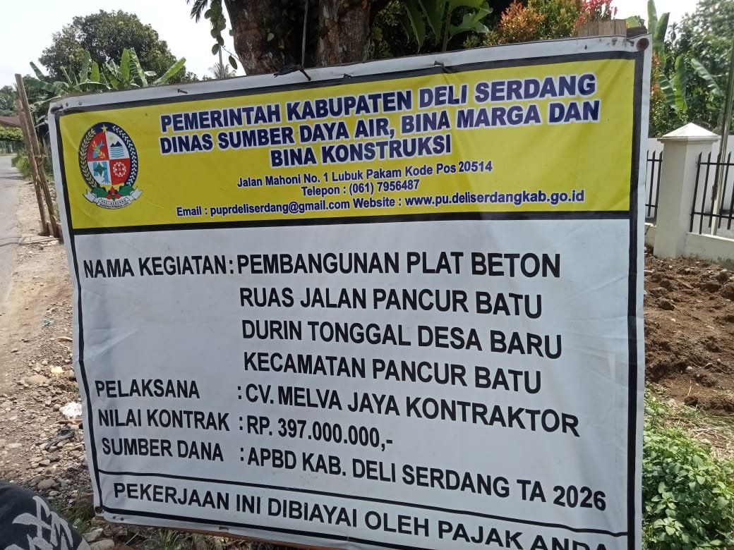 Ketua PAC Pemuda Pancasila Pancur Batu Apresiasi Tokoh Masyarakat Desa Baru, Desak Evaluasi Proyek Plat Beton Jalan Medan–Delitua