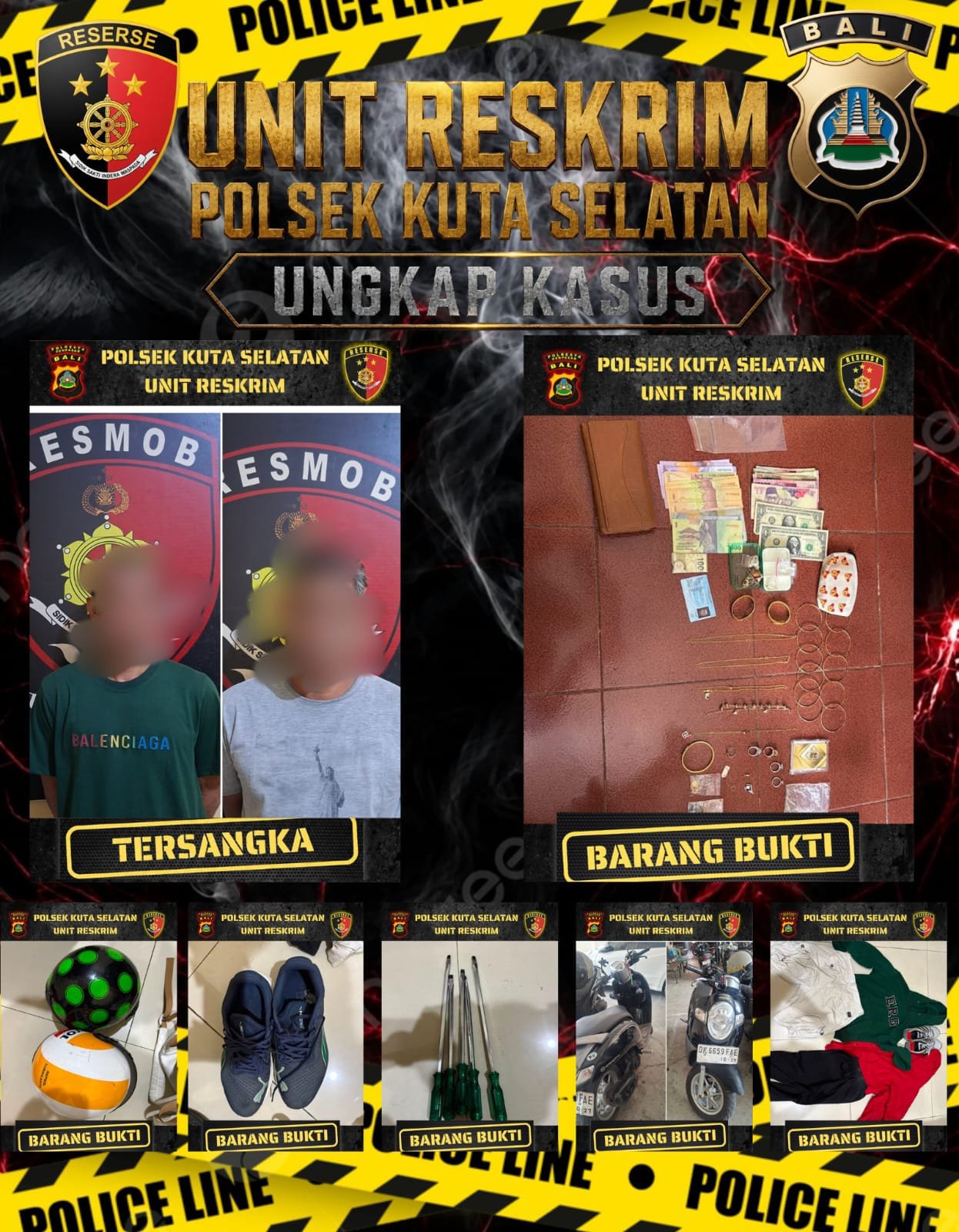 Gerak Cepat Polsek Kuta Selatan Ungkap Kasus Curat, Dua Pelaku Diamankan