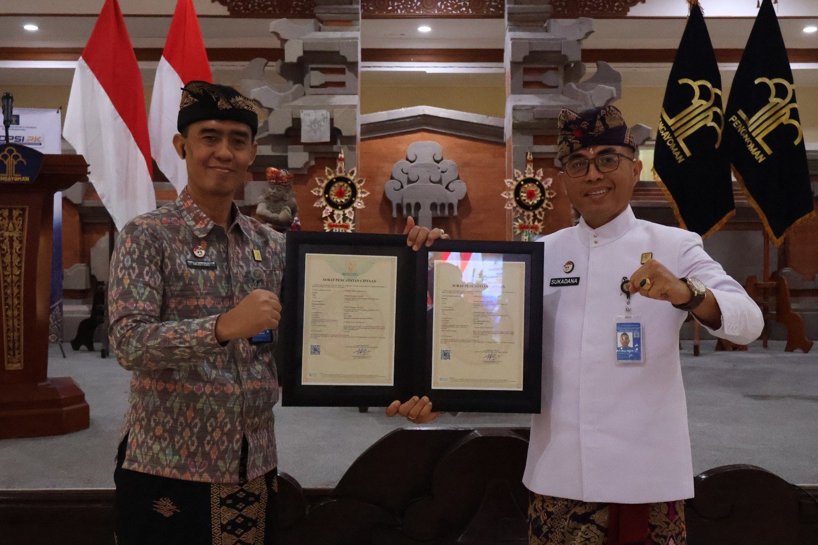 Dua Inovasi Kearsipan Kanwil Kemenkum Bali Resmi Dapat Sertifikat Hak Cipta